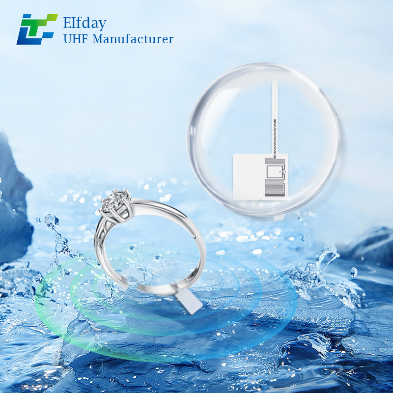 RFID UHF 68*26mm M730 tag Perforated Matte Pet Jewelry Tags for Gems/Silver, Waterproof for Inventory